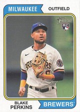 Blake Perkins 2023 Topps Heritage #522 Milwaukee Brewers Rookie