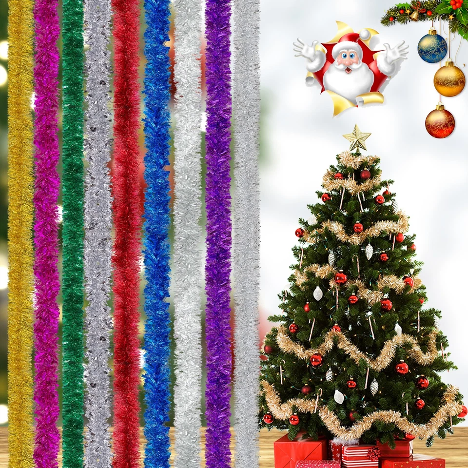 WEDDECOR 1.8M(5.90FT) CHUNKY TINSEL CHRISTMAS TREE DECORATION XMAS GARLAND CELEBRATIONS
