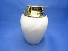 Ronson Varaflame Feuerzeug im Alabaster Mantel in Gold funktionsfähig & gasdicht