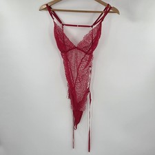 Victoria's Secret Red Teddy Lace Bodysuit Women's Lingerie XL