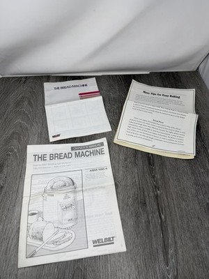 Operator Instruction Maint Manual Fits WelBilt Bread Machine ABM-100-4 & Recipes