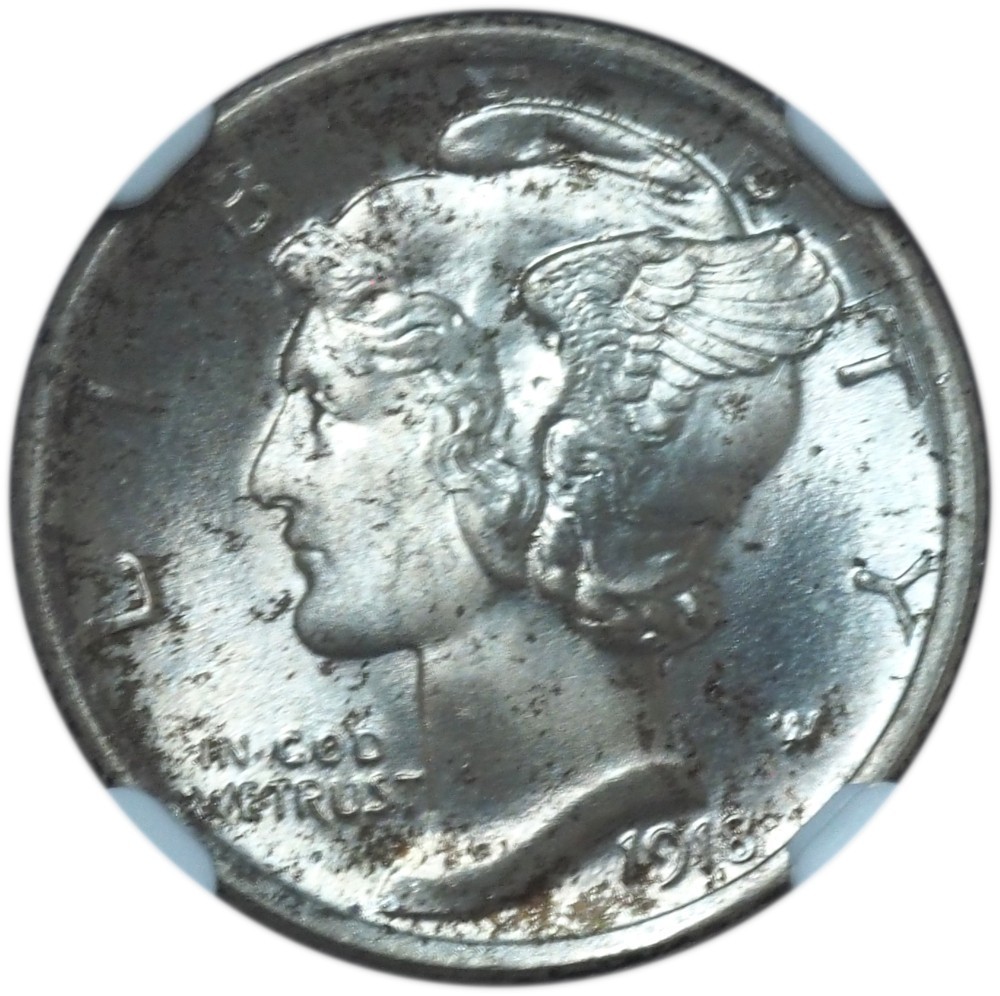 1918 Mercury Dime MS66FB NGC – Full Bands Gem with Exceptional Strike