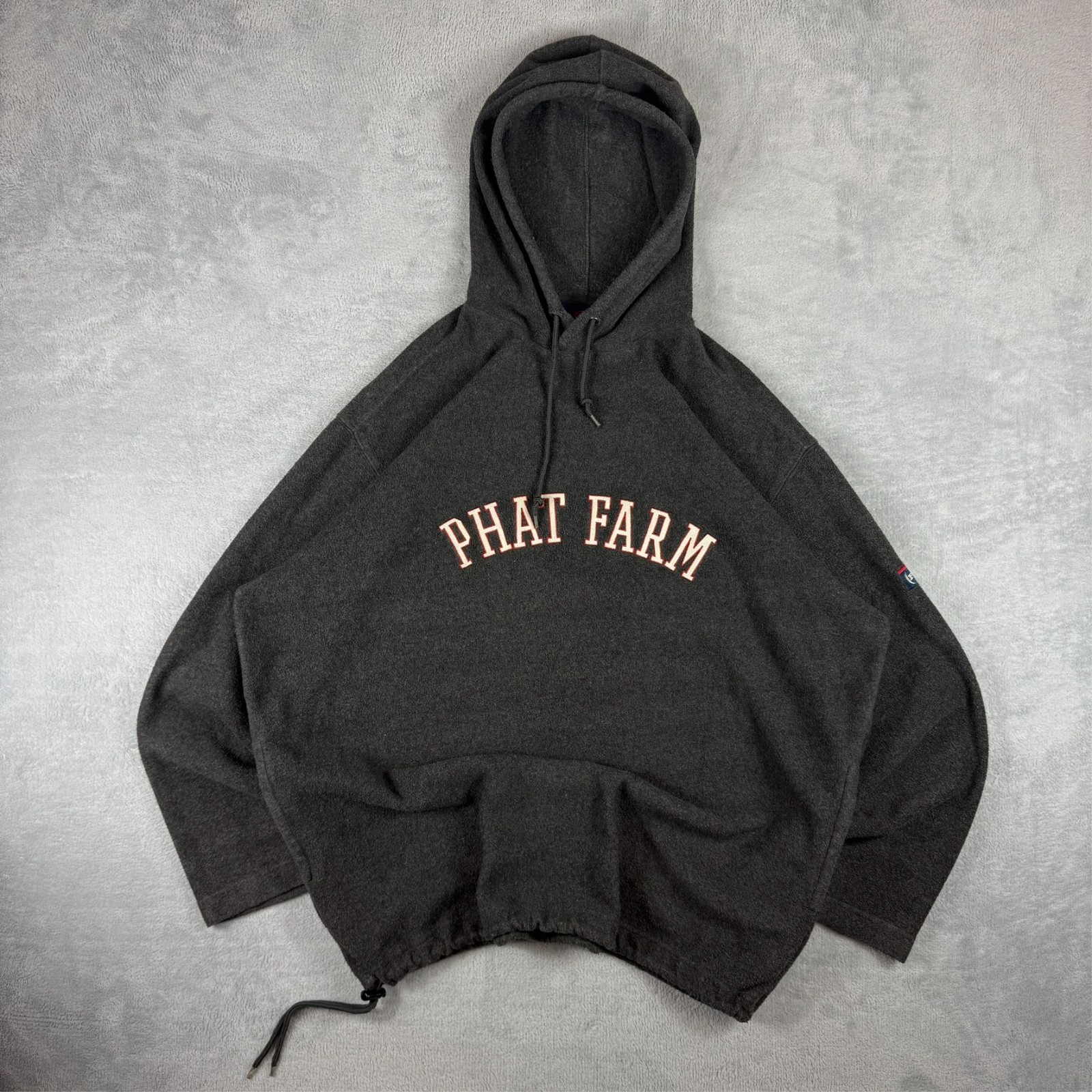 Vintage Phat Farm 1990’s Grey Fleece Spellout Oversized Large Pullover Hoodie