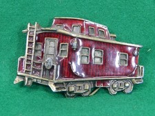 VINTAGE 1979 *CABOOSE* RAILROAD CAR BRASS BELT BUCKLE J271