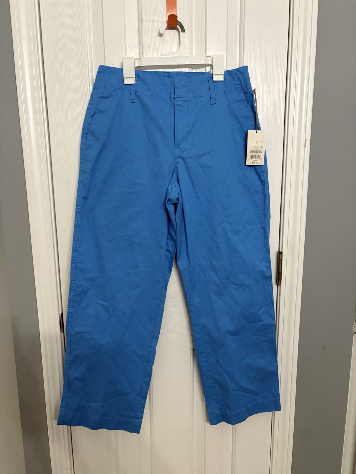 A New Day Women’s High Rise Straight Stretch  Chino  Trousers, Blue, Size 6 NWT
