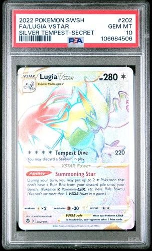 Pokemon Lugia Vstar Silver Tempest 202/195 Secret Rare PSA 10 Gem Mint