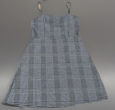 Express Women’s Plaid Mini Dress Spaghetti Strap Black White Size M