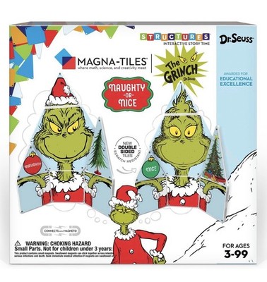 GRINCH CreateOn Magna-Tiles Limited Edition Magnetic Building Toys Dr. Seuss New