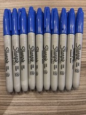 10 Blue Sharpie Fine Point Permanent Markers – Genuine Sharpie – Bulk Lot