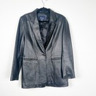 Denim & Co 100% Leather Jacket Black Sz M