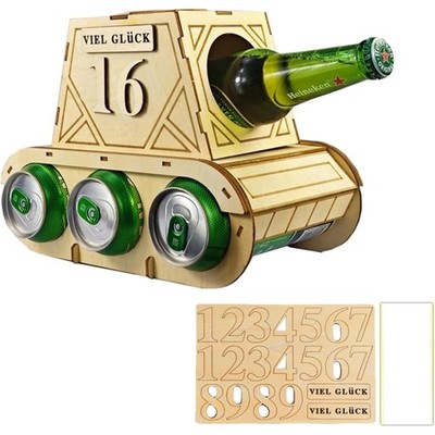 Funny Wooden Beer Carrier - Tank Design Bottle Carrier -  Beer Gifts for Men ...