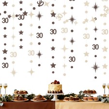 Champagne Gold Brown 30th Birthday Decorations Number 30 Circle Dot Star Garl...