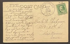 Deer Creek, Illinois Post Card mailed Mar 26, 1910 to Des Moines, Iowa - IL