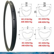29er XC AM Mountain Bike Carbon Rims Tubeless Bicycle Wheels 24 28 32 36Hole