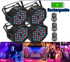 4PCS 36LED Rechargeable Wireless Par Can Lights DMX DJ Club Wash Uplights Remote
