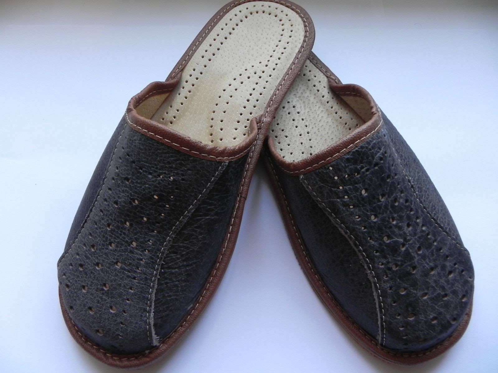 Men`s Leather Slippers 100 Natural Leather sizeUK 6,7,8,9,10,11,12 eBay