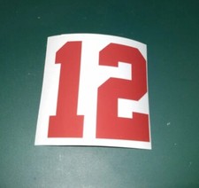 Patriots full size Helmet decals Numbers rear Vinyl 12 Red TOM BRADY