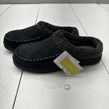 UltraIdeas Black House Shoe Cushion Slippers Faux-Fur Mens Size XL US 13-14 NEW