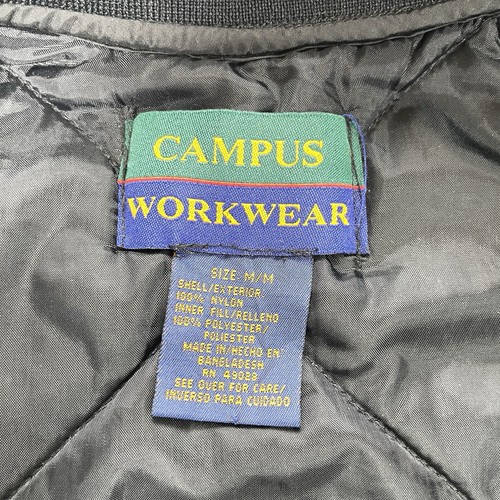 Vintage Campus Workwear Vest Mens Medium Black Puffer Quilted Puff Insulated - Picture 6 of 10