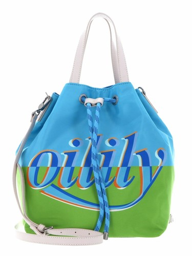Sac à Main Oilily Heidi Handbag Eclipse - Bleu, Motif Floral, En Polyester, Neuf Avec étiquettes