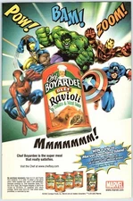 MARVEL SUPERHEROES CHEF BOYARDEE RAVIOLI  6.5" X 10.25" Comic Ad Magazine M75