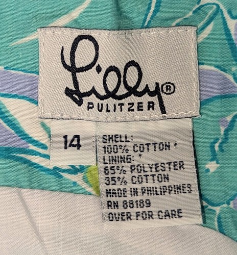 Lilly Pulitzer Dress Girls 14 Shift VTG White Label Rockin Lobster Crabs Floral - Picture 3 of 16