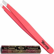 Tweezers for Women - Slant Tweezers - NEW COLOR - Premium Tweezers Pink