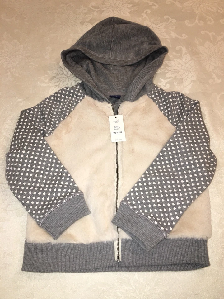 GAP Kids Girls Faux Fur Hoodie Jacket Size 4 - Image 2 of 3