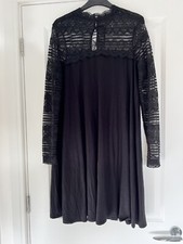 Marks & Spencer Black High-Neck Shift Dress, Size 12