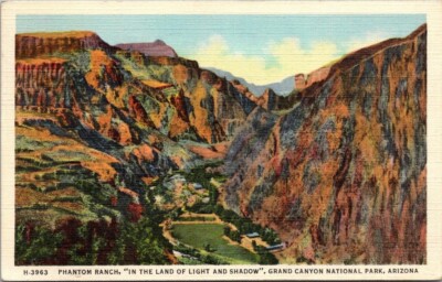 Postcard Phantom Ranch In the Land Of Light & Shadow Grand Canyon ...