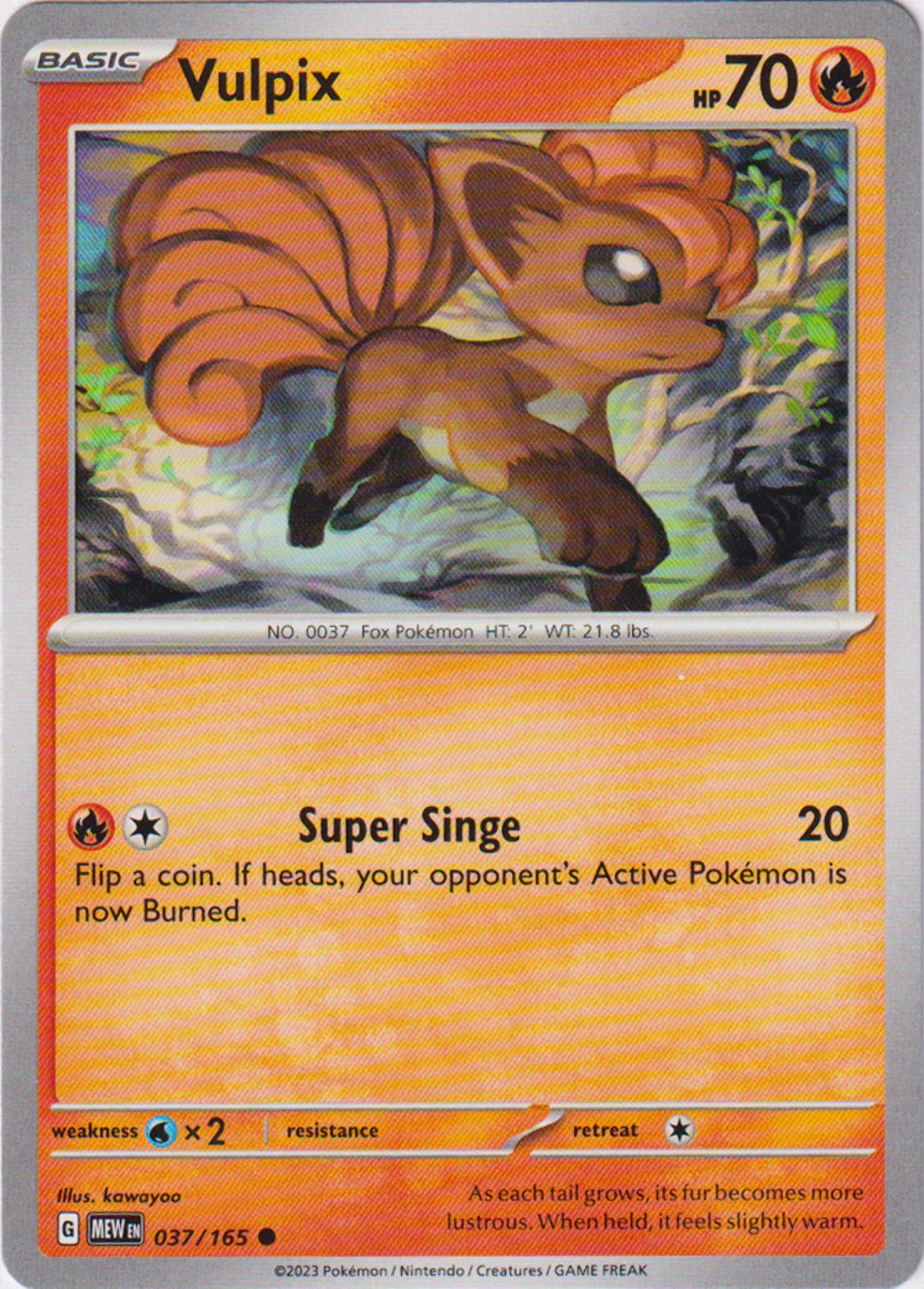 Pokémon - 151 - Vulpix 037/165  - NM/M