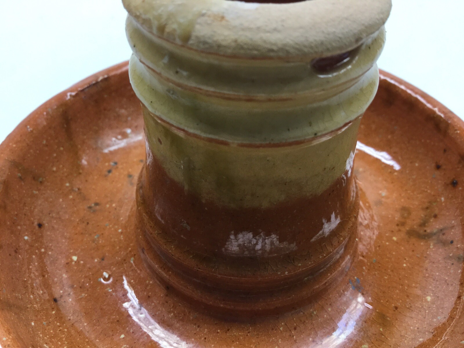 Greenfield Village Pottery Redware Glazed Candle Holder eBay