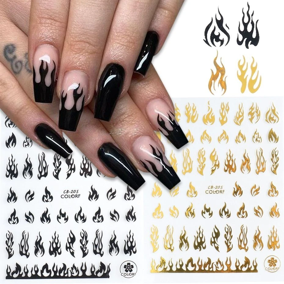 6 Sheets Gold LV Nail Stickers