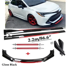 Front Bumper Lip Spoiler Splitter Side Skirt For Toyota Corolla Hatchback Glossy