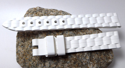 Original Chopard Happy Sport Kautschuk Armband weiß für Dornschließe 15mm