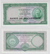 100 Escudos Banknote Mozambique Mozambique 1961 Uncirculated UNC Pick 117 (165715)