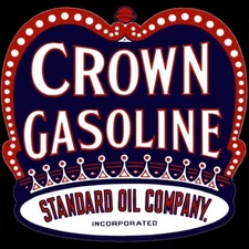 Standard Oil Crown Gasoline DIECUT NEW 28" Wide Sign USA STEEL XL Size 7 lbs