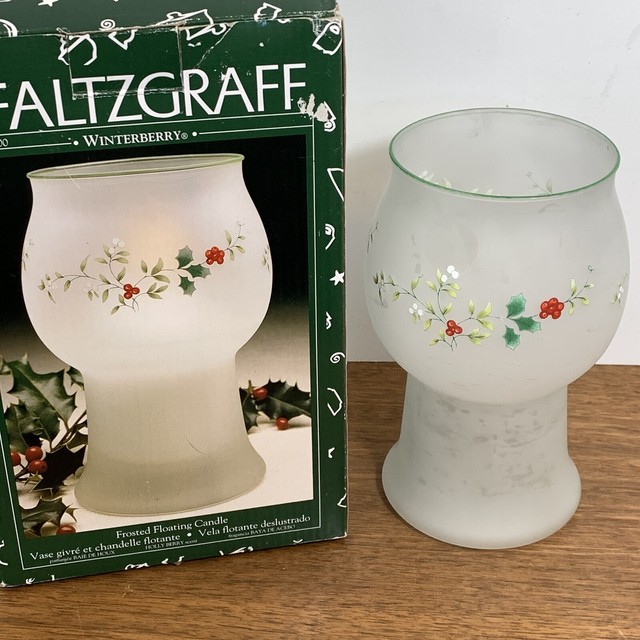 Pfaltzgraff Winterberry 1998 Frosted Floating Candle Holder for sale