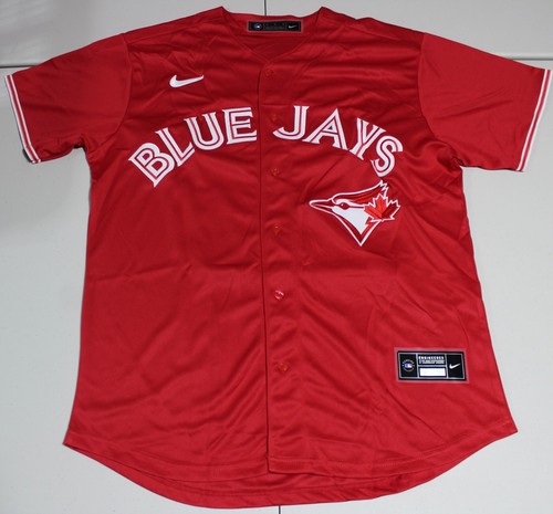 MLB Baseball Canada Day Toronto Blue Jays Sewn Jersey Large Red NEW NWOT