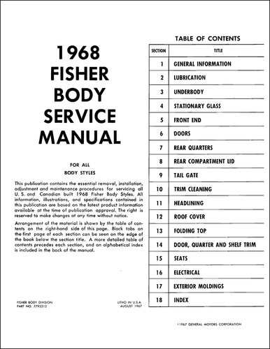 1968 Pontiac Body Shop Manual GTO LeMans Tempest Grand Prix Bonneville Service - Picture 2 of 2