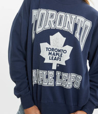 NHL Toronto Maple Leafs Hockey logo graphic navy color Sweatshirt KV23297