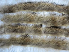 4pcs of 100%  Real raccoon fur strips  hood strips sleeve covers/ jacket strips