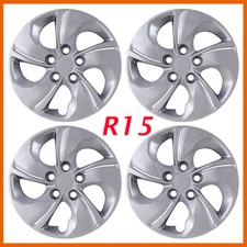 15 Set Of 4 Silver Bolt-on Wheel Cover Hubcaps For 2013-2015 Honda Civic R15