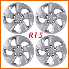15' Set of 4 Silver Bolt-On Wheel Cover Hubcaps for 2013-2015 Honda Civic R15