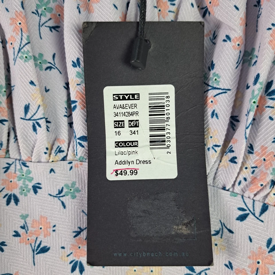 Camisa Ava & Ever Para Hombres 16 Púrpura Lila Floral Manga Corta Cuello Redondo NUEVA NUEVA CON ETIQUETAS Foto 3 de 4