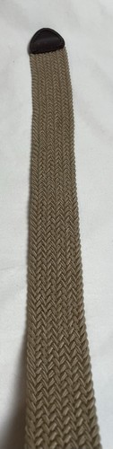 Dockers Men's Braided Stretch Bet Sz 38 Khaki Nylon Leather Trim Brass Buckle - Picture 9 of 11