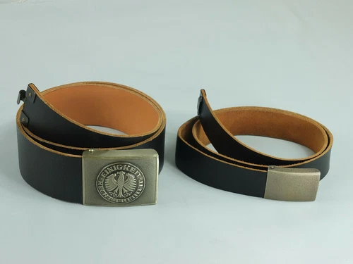 Original Bundeswehr BW belt leather coupler, leather belt, pants belt new and used,