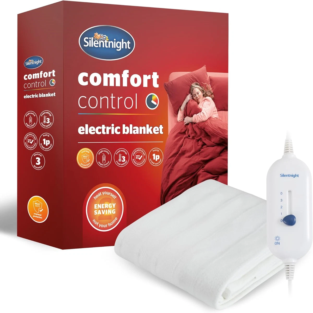 Silentnight Comfort Control Electric Blanket King Size Heated Electric Fitted