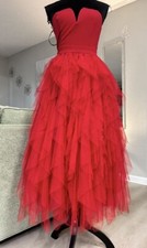 Fashion Nova Women's M ,  Tulle Maxi Dress in Red NWT