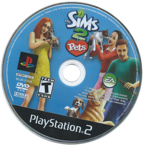 The Sims 2 Pets (PlayStation 2, 2006) Just the BL PS2 Disc, FREE SHIPPING USA